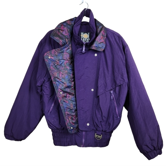 Vintage 80s 90s Hot Music Ski Jacket Winter Coat Graphic Women's Size Medium - Picture 3 of 11